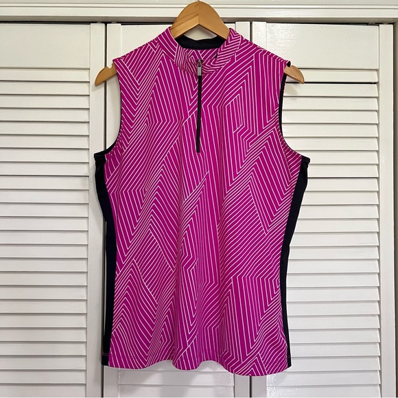 Tail Women’s Quarter Zip Mock Neck Sleeveless Golf Polo Large - Picture 1 of 8